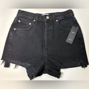 Agolde | High Rise Denim Shorts In Black | Dee Super High Rise Shorts